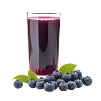 Glass of Blueberry Juice Isolated on Transparent Background - Fresh Berry Drink, Healthy Smoothie Ingredient for Recipes png
