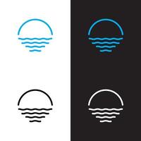 A set of three different logos for the ocean vector