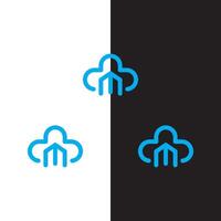 Two logos for a cloud and a cloud vector