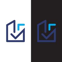 Two logos for a company that has a check mark and a check mark vector