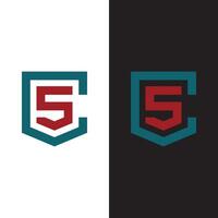 combination logo of letter s anc c like a shield vector