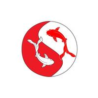 Koi fishes in the form of a symbol of Yin and Yang vector