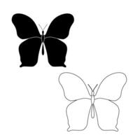 Butterfly set Icon Symbol isolated white background. illustration. color editable. vector