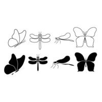 Butterfly line icons set. linear style symbols collection, outline signs pack. Insects animals graphics. Set includes icons as butterfly wings, moth, fly vector