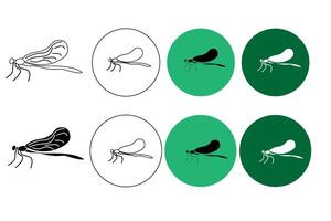 Set of line dragonflies. Collection of insects with beautiful patterns. Aesthetics and elegance. Vintage tattoo of geometric sketch. Cartoon flat illustrations isolated on white background vector