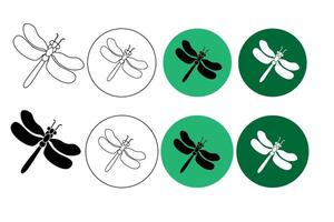 group of dragonfly sketch on white background vector