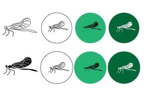 Dragonfly logo set design. illustration vector
