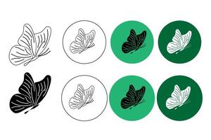 butterfly icon button, , sign, symbol, logo, illustration, editable stroke, flat design style isolated on white linear pictogram vector