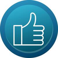 Thumbs Up Line Button vector