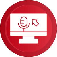 Voice commands Glyph Gradient Button vector