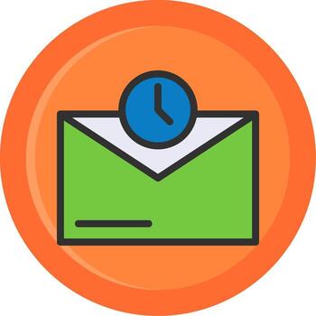 Clock Line Filled Circle vector