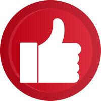 Thumbs Up Glyph Gradient Button vector