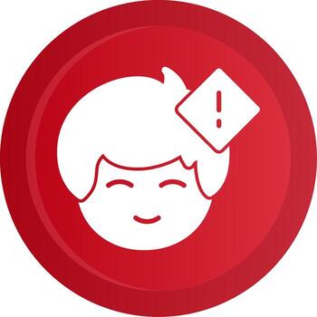 exclamación marca glifo degradado botón vector