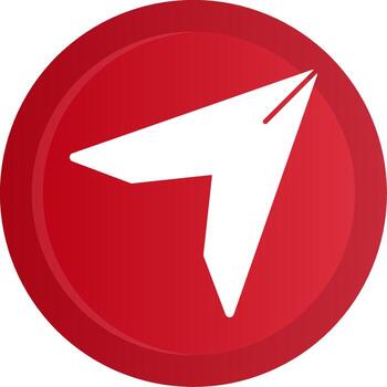 enviar glifo degradado botón vector