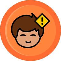 Exclamation mark Line Filled Circle vector
