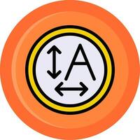 Text resizing Line Filled Circle vector