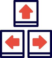 Keyboard navigation Line Red Filled vector