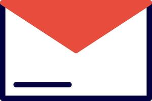 Envelope Line Red Filled vector