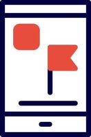 Flag Line Red Filled vector