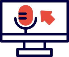 Voice commands Line Red Filled vector