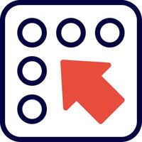 Braille support Line Red Filled vector