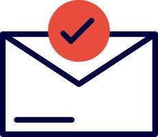 Checkmark Line Red Filled vector