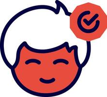 Approval status indicator Line Red Filled vector