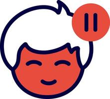 Pause symbol Line Red Filled vector
