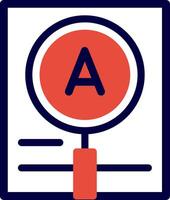 Magnification Line Red Filled vector