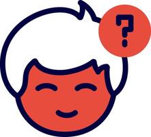 Question mark Line Red Filled vector