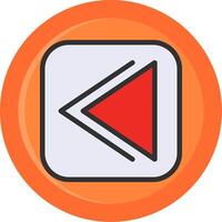 Backward Line Filled Circle vector
