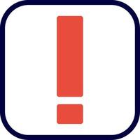 Exclamation Mark Line Red Filled vector