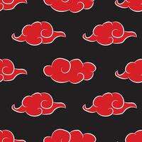 Red Cloud Seamless Pattern vector
