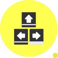 Keyboard navigation Flat Shadow vector