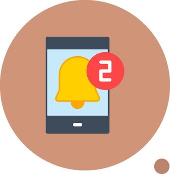 Push Notification Flat Shadow vector