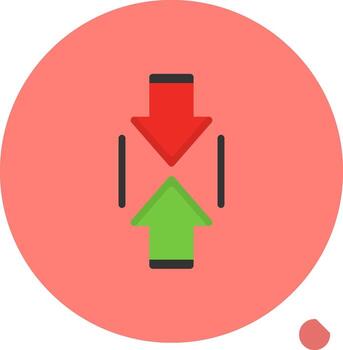 Scroll Up Flat Shadow vector