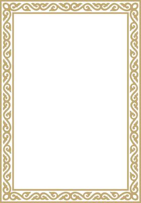 square gold ancient Russian ornament. Slavic rectangle, border, frame. Painting of the royal chambers.