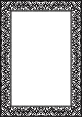 square black monochrome ancient Russian ornament. Slavic rectangle, border, frame. Painting of the royal chambers.