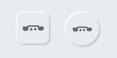Dial solid icon in neomorphic design style. Call signs illustration. vector