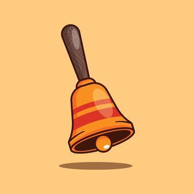Cartoon illustration of hand bell