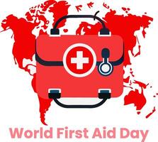 World first aid day Illustation concept template vector