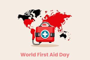 World first aid day Design Element Template vector