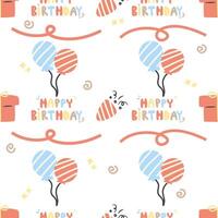 Seamless pattern with happy birthday vector