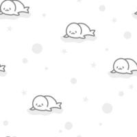 Seamless pattern with cute seals vector