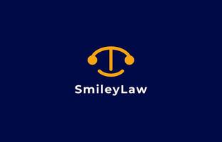 Logo smile and Justice Balance or scale. Law firm, Lawyer, judge. Editable file vector