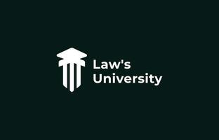 Logo Law Pillar and Education, university hat or cap. Justice, law firm and judge. Editable file vector