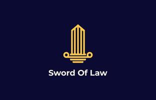 logo Sword and Pillar law. Justice, law firm and judge. Editable file vector