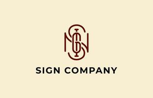 Logo Letter S I G N initial. Simple, Minimalist and Modern. Editable file vector