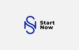 Logo Letter S and N initial. Simple, Minimalist and Modern. Editable file vector