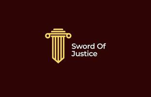logo Pillar law and sword. Justice, law firm and judge. Editable file vector